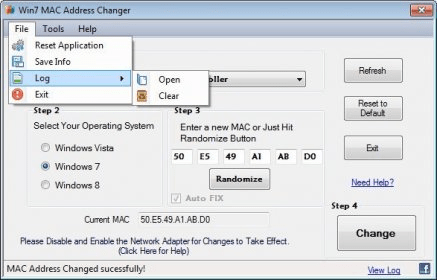 mac address emulator windows 7